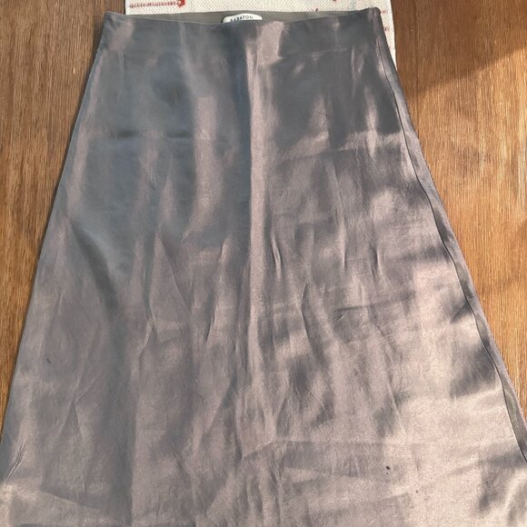Babaton Slip Satin Midi Skirt in Nomad Taupe -Size 2 - Picture 1 of 9